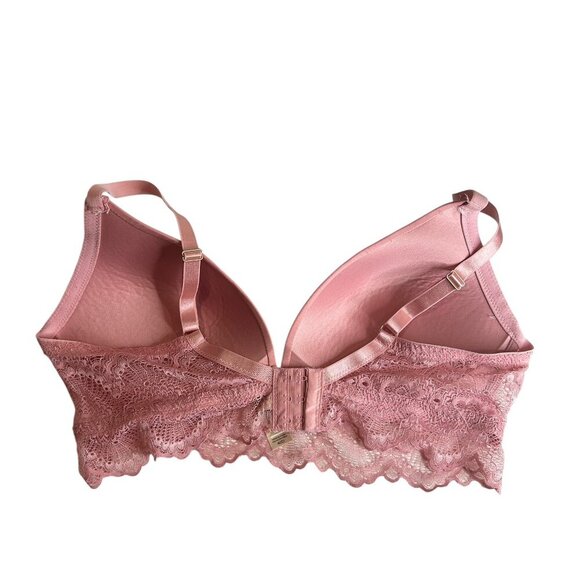 Jessica Simpson Pink Lace Back Bra Sz 40D NO Underwire Comfort Adjustable Lacy - Picture 2 of 5